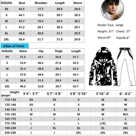 Ski Snowboard Winter Suit and Youth Goggles - Picture 6 of 7
